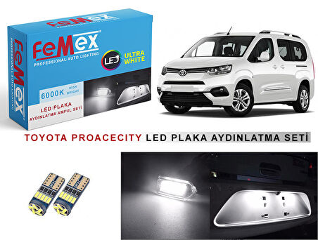 Toyota ProaceCity LED Plaka Aydınlatma Ampul Seti FEMEX Parlak Beyaz