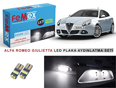 Alfa Romeo Giulietta LED Plaka Aydınlatma Ampul Seti FEMEX Parlak Beyaz