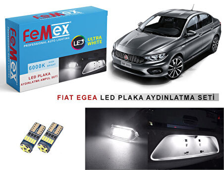 Fiat Egea LED Plaka Aydınlatma Ampul Seti FEMEX Parlak Beyaz