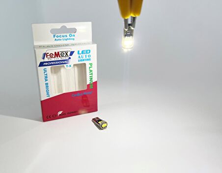 FEMEX Platinum Beyaz T10 6smd 3030Chipset Led Ampul Aktif Canbus