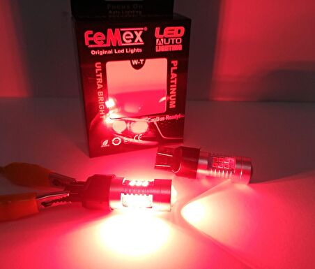 FEMEX Platinum T20 7440/7443 Tek/Çift Duy Uyumlu Kırmızı Led Ampul