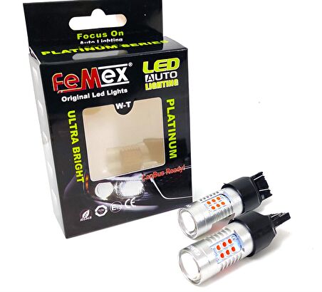 FEMEX Platinum T20 7440/7443 Tek/Çift Duy Uyumlu Kırmızı Led Ampul