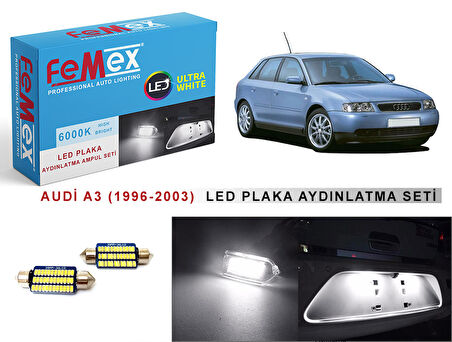 Audi A3 (1996-2003) LED Plaka Aydınlatma Ampul Seti FEMEX Parlak Beyaz