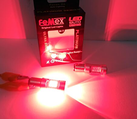 FEMEX Platinum P21W 1157 Çift Duy Led Ampul Kırmızı Mercekli