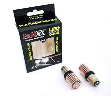 FEMEX Platinum P21W 1157 9w Led Aydınlatma Ampul 1016 Duy Çift Duy Parlak Kırmızı
