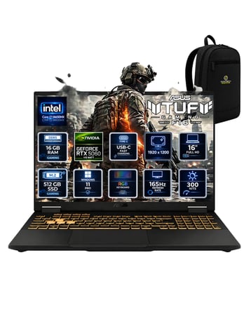 ASUS TUF GAMİNG F16 İ7-14650HX 16 GB 512 GB SSD RTX5060 16" WUXGA WİN11PRO  GAMİNG LAPTOP FX608JMR-RV077OKA01