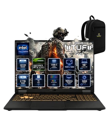 ASUS TUF GAMİNG F16 İ7-14650HX 40 GB 2 TB SSD RTX5060 16" WUXGA WİN11PRO  GAMİNG LAPTOP FX608JMR-RV077OKA15