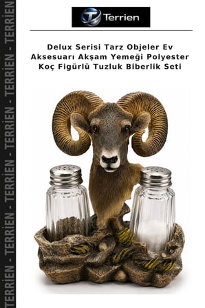 Delux Serisi Tarz Objeler Ev Aksesuarı Akşam Yemeği Polyester Koç Figürlü Tuzluk Biberlik Seti