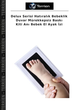 Delux Serisi Hatıralık Bebeklik Duvar Mürekkepsiz Baskı Kiti Anı Bebek El Ayak İzi