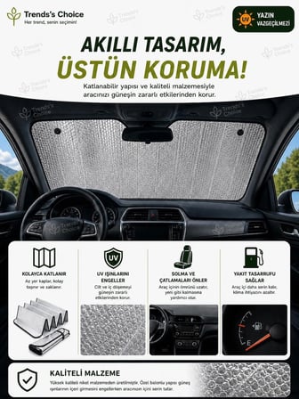 Araba Ön Cam Güneşlik Araba Cam Güneşliği Otomobil Güneşlikleri Araç Gölgelik Oto İçi