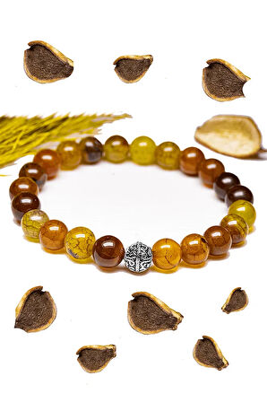 Sertifikalı Aaa+ Damarlı Yeşil Akik Taşı Bileklik - Gümüş Aparatlı