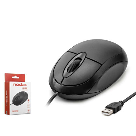 Nodar ND3252 800dpi 1.10mt USB Kablolu Mini Mouse - Siyah