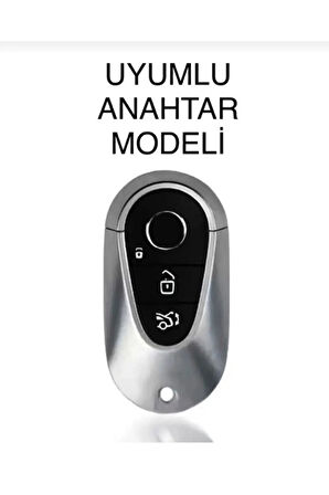 Lüx Mercedes C S Sınıf W206 W223 S350 C260 C300 Nano Anahtar Kılıfı Beyaz Gold Renk
