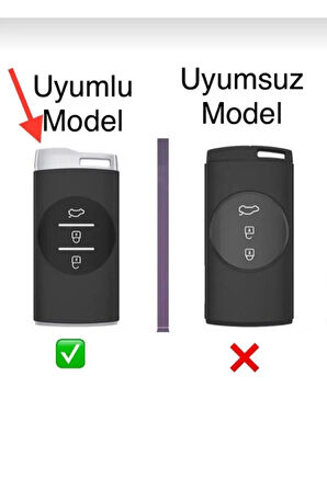 Lüx Chery Tiggo 7 Pro Nano Anahtar Kılıfı Siyah Gümüş Silver Renk 1.ci Kalite
