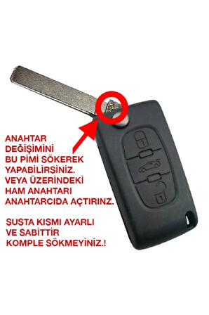 Peugeot 307,407 Citroen C4,c5 Anahtar Kumanda Kabı (pil Yuvasız)
