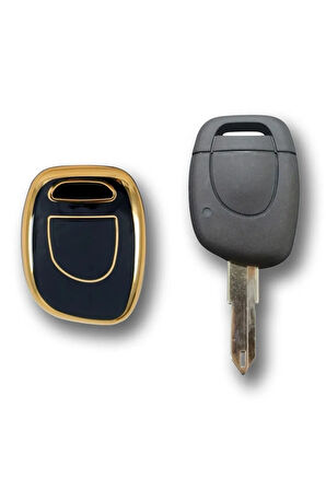 Lüx Renault Clio 1, 2, Kangoo 1 Buton Siyah Nano Oto Anahtar Kumanda Kabı Kılıfı