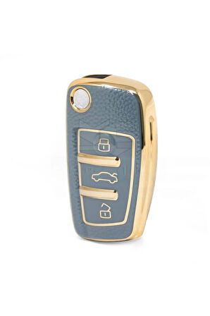Audi A1 A3 8p 81 A4 A5 B6 B7 B8 A6 A7 C5 C6 4f Q3 Q5 Q7 Anahtar Kılıfı Gri Gold Renk