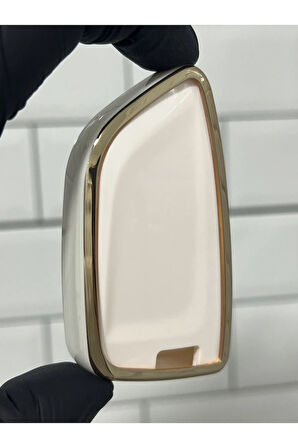 Lüx Bmw 1 3 5 7 Seri X1 X3 X5 F10 F20 F30 M3 M4 G20 G30 Smart Nano Anahtar Kılıfı Beyaz Gold