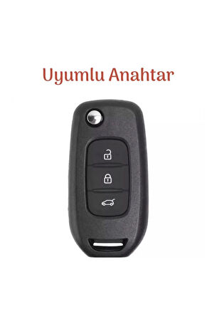 Renault Taliant 3 Buton Sustalı Nano Anahtar Kılıfı Beyaz Gold 1.ci Kalite