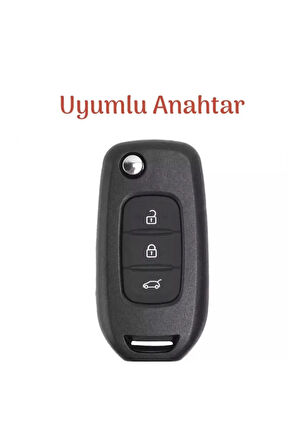 Renault Express 3 Buton Sustalı Nano Anahtar Kılıfı Beyaz Gold 1.ci Kalite