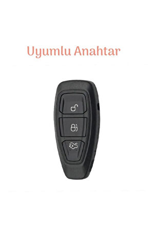 Lüx Ford Focus Fiesta Kuga Mondeo Smax Cmax Ecosport Nano Anahtar Kılıfı Siyah Silver Gümüş Renk