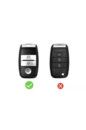 Lüx Kia Rio Ceed Soul Sportage Sorento Picanto 3 Buton Sustasız Nano Anahtar Kılıfı Siyah Gold Renk