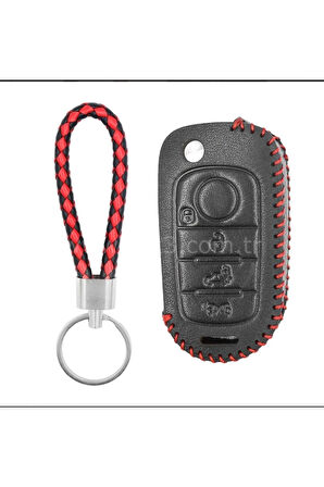 Lüx Fiat Egea 500 X Sustalı Deri Anahtar Koruma Kılıfı Ve Örgü Anahtarlık 1 . Kalite