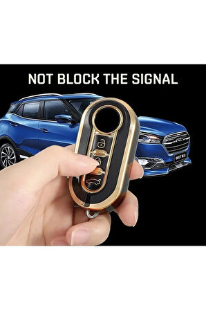 Fiat Doblo Ducato Anahtar Kılıfı Nano Siyah Gold Altın Renk 1.ci Kalite