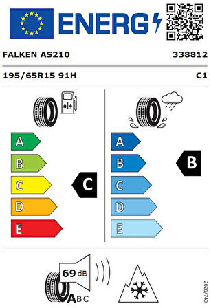 Falken 195/65 R15 91H Euroall Season AS210 4 Mevsim Oto Lastiği ( Üretim Yılı: 2024 )