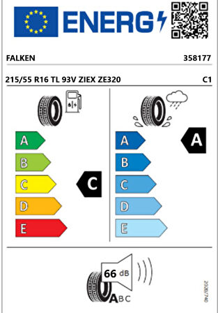 Falken 215/55 R16 93V Ziex ZE320 Oto Yaz Lastiği (Üretim Tarihi:2025)