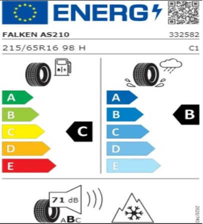 Falken 215/65 R16 TL 98H EUROALL SEASON AS210 Dört Mevsim Lastiği (Üretim Tarihi:2026)