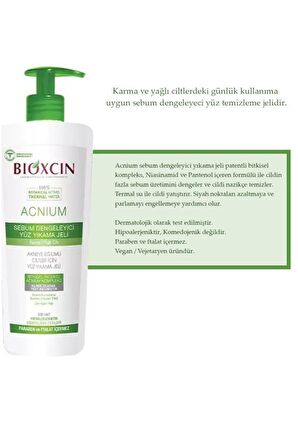 Bioxcin Acnium Sebum Dengeleyici Yüz Yıkama Jeli 2 x 500 ML