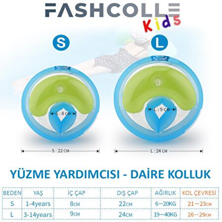 Fashcolle Yuvarlak Yüzme Yardımcısı Şişme Deniz Kolluğu (S) 1-4 Yaş