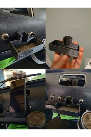 Fiat 500 saklama kutusu telefon tutacağı SİYAH