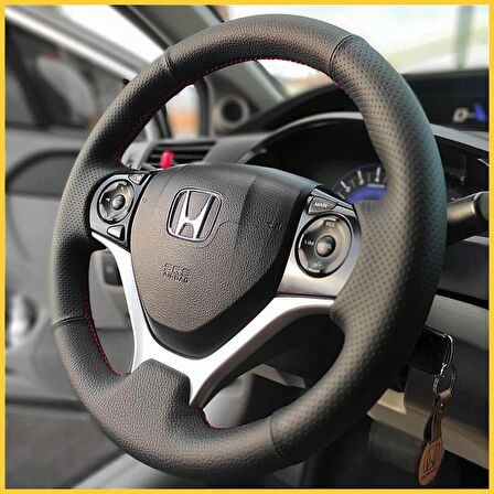 Honda Civic FB7 Araca Özel Direksiyon Kılıfı Manuel Araçlara Uyumludur (Noktalı Düz)