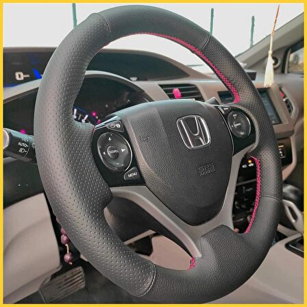 Honda Civic FB7 Araca Özel Direksiyon Kılıfı Manuel Araçlara Uyumludur (Noktalı Düz)