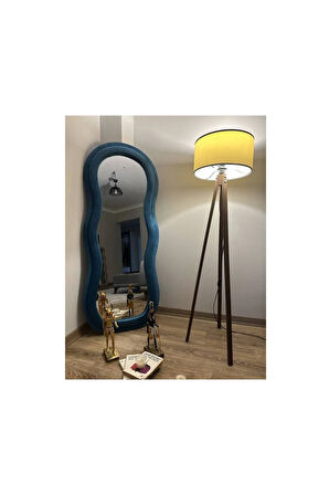 Dalga Desenli Kumaş Çerçeveli Boy Aynası  1 - 180x70 cm