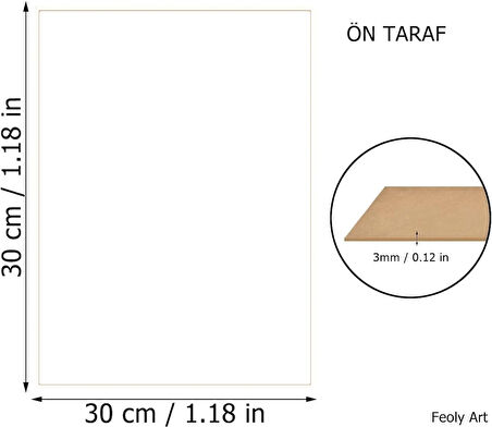 3 mm 30x50 MDF Plaka (4 ADET) - Hobi, Maket, Ahşap El Sanatları İçin Uygun (4`lü Paket)