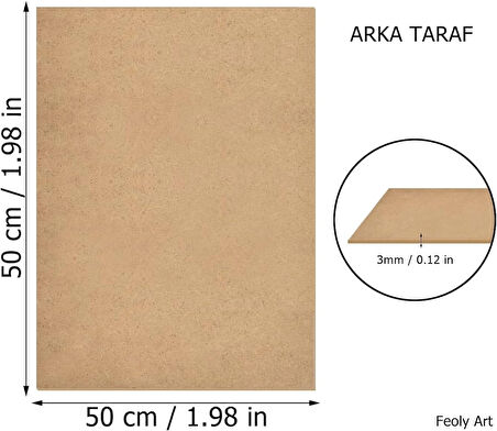 3 mm 50x50 MDF Plaka (2 ADET) - Hobi, Maket, Ahşap El Sanatları İçin Uygun (2`li Paket)