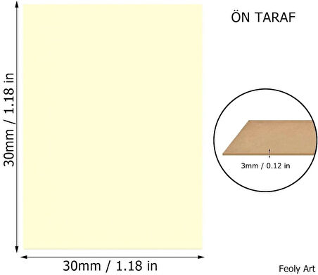 3 mm 30x30 MDF Plaka (10 ADET) - Hobi, Maket, Ahşap El Sanatları İçin Uygun (10`lu Paket)