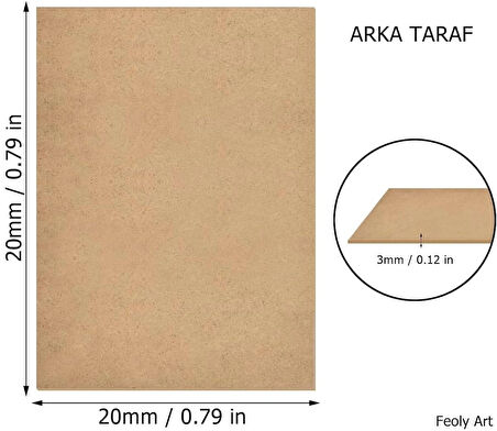 3 Mm 20x20 MDF Plaka (15 ADET)  - Hobi, Maket, Ahşap El Sanatları İçin Uygun (15`li Paket)