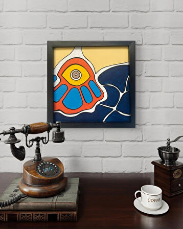 Modern Soyut Tablo – El Boyaması – 22x22 Ev Dekorasyon Tablosu – MDF Üzeri Akrilik