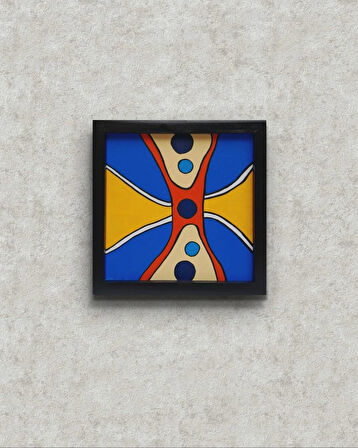 Modern Soyut Tablo – El Boyaması – 22x22 Ev Dekorasyon Tablosu – MDF Üzeri Akrilik