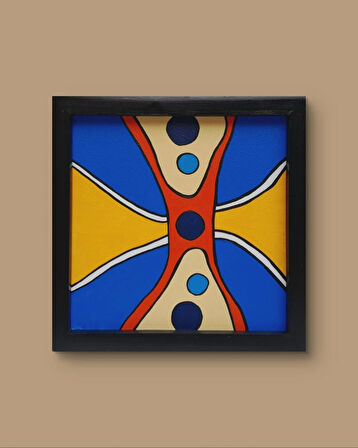 Modern Soyut Tablo – El Boyaması – 22x22 Ev Dekorasyon Tablosu – MDF Üzeri Akrilik
