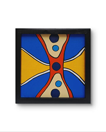 Modern Soyut Tablo – El Boyaması – 22x22 Ev Dekorasyon Tablosu – MDF Üzeri Akrilik