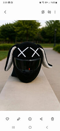 Siyah Kedi Peluş Kask Kılıfı Kask Süsü