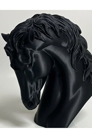 Asil At Başı Heykeli – 18 cm 3D Baskı Dekoratif Obje