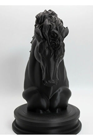 Asil At Başı Heykeli – 18 cm 3D Baskı Dekoratif Obje