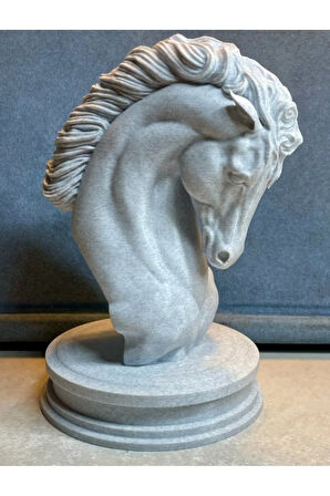 Asil At Başı Heykeli – 18 cm 3D Baskı Dekoratif Obje