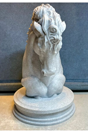 Asil At Başı Heykeli – 18 cm 3D Baskı Dekoratif Obje